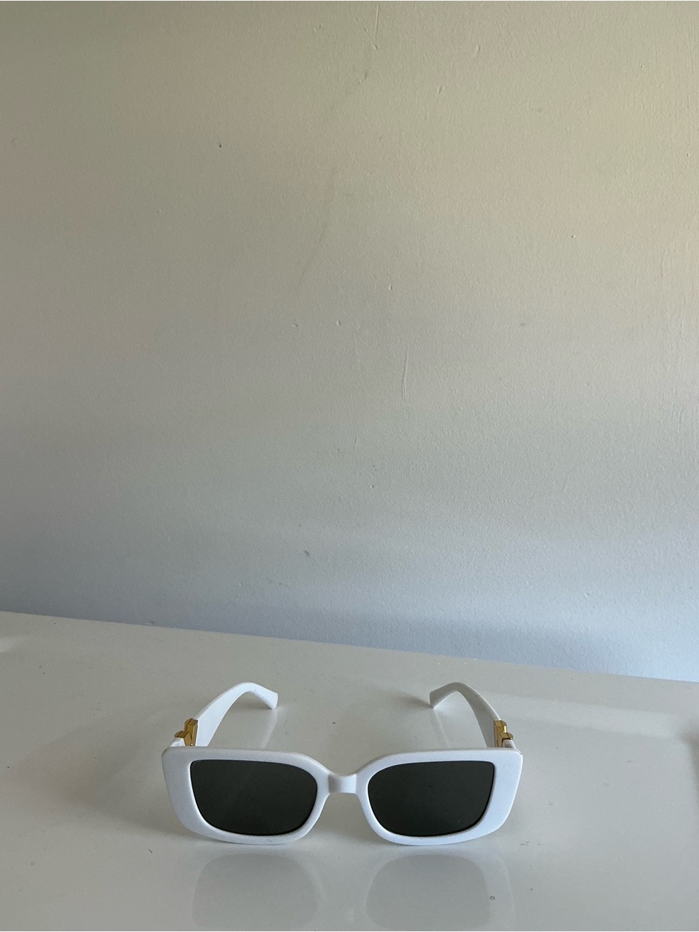 White Rectangular Women's Sunglasses